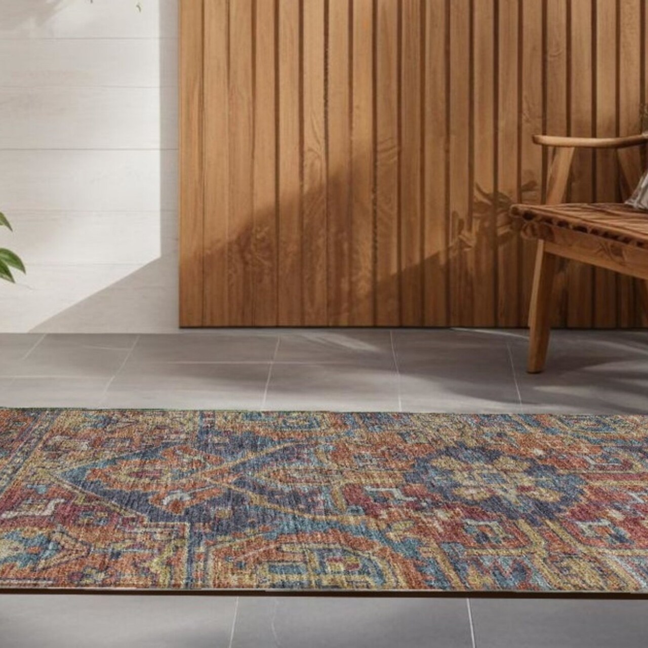 Edge Collections - 8' - Multicolor - Stain-Resistant Oriental Runner Rug for Indoor and Outdoor Use - 1 Piece